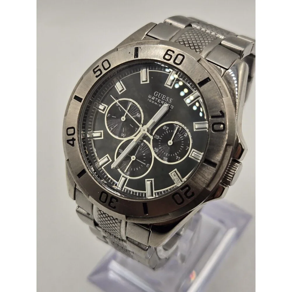 GUESS Waterpro stainless steel men's chronograph watch U12505G1. 6.75